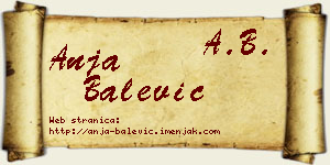 Anja Balević vizit kartica